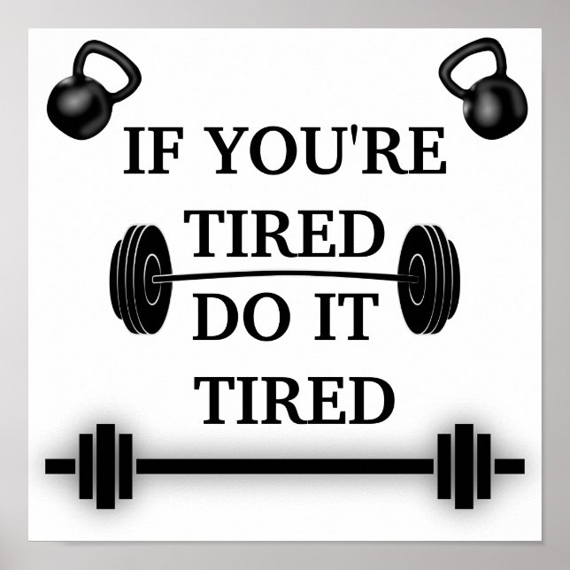 Motivational Workout Fitness Gym Quote Poster (Front)