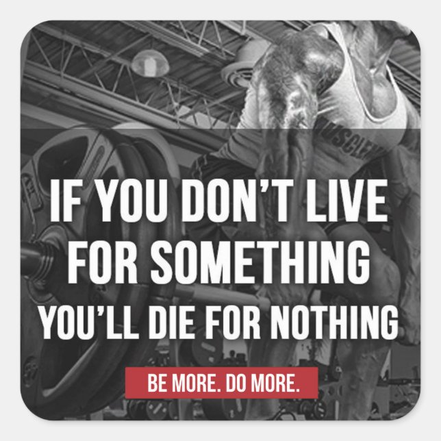 Motivational Workout Words Square Sticker (Front)