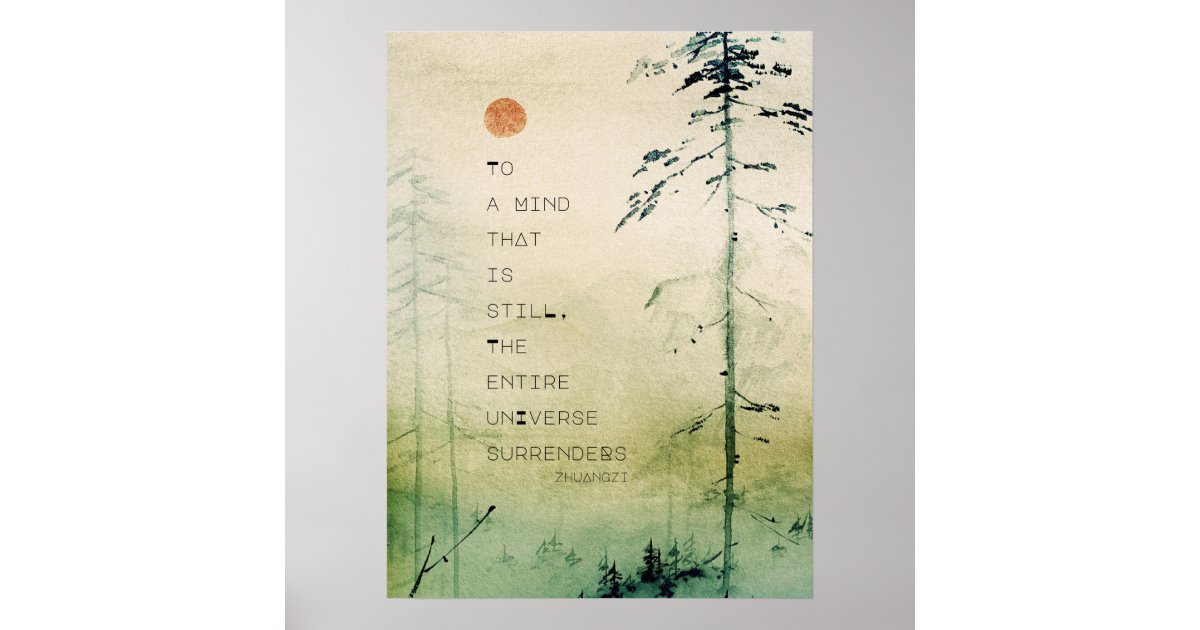 Motivational Zen Quote Watercolor Landscape Poster | Zazzle