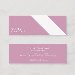 motivo geométrico moderno minimalista rosa mini business card