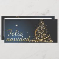 Motivo navideño azul con dorado árbol de navidad.