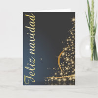 Motivo navideño azul con dorado árbol de navidad.