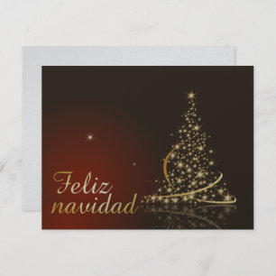 Motivo navideño rojo con dorado árbol de navidad. invitation