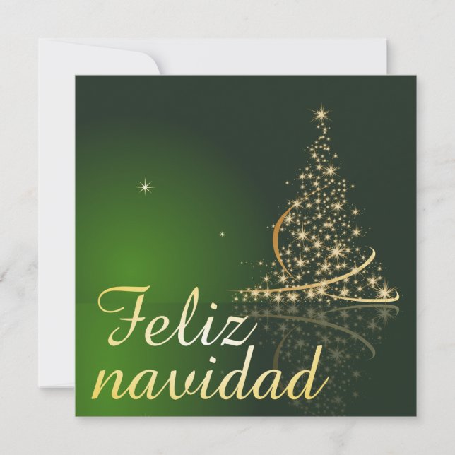 Motivo navideño verde con arbol de navidad. (Front)