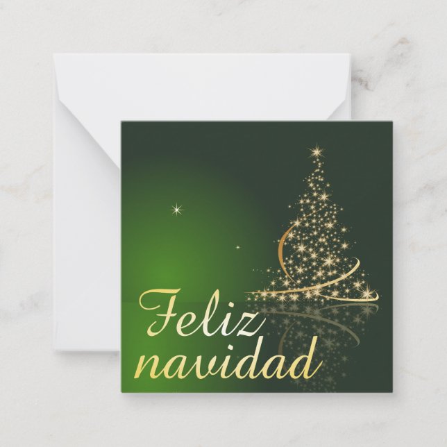 Motivo navideño verde con arbol de navidad. card (Front)