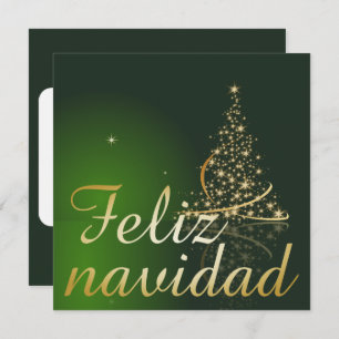 Motivo navideño verde con arbol de navidad. invitation
