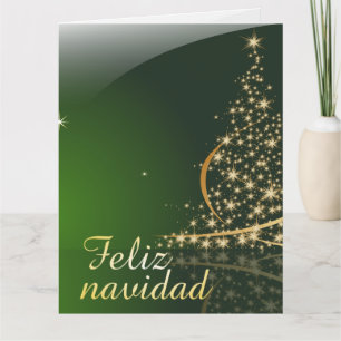 Motivo navideño verde con arbol de navidad. V2.0 Card