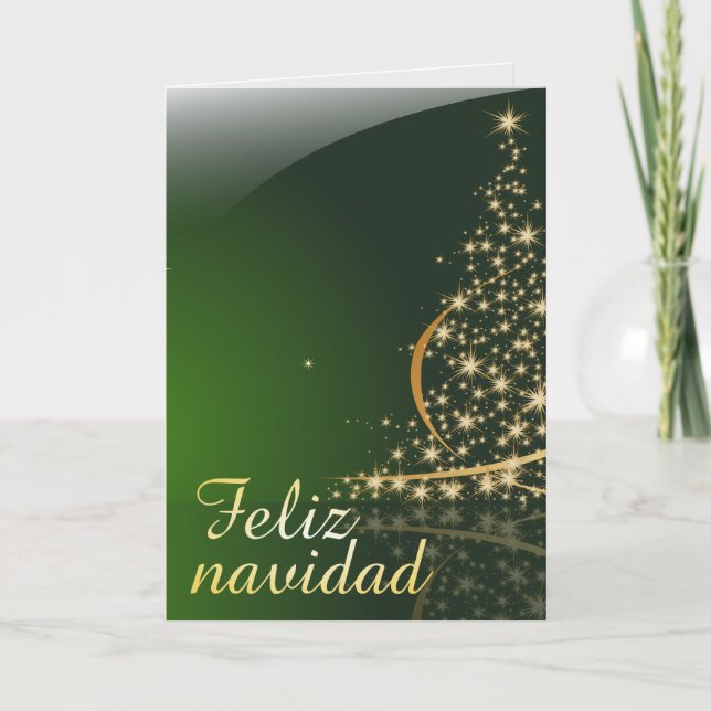 Motivo navideño verde con arbol de navidad. V2.0 Card (Front)