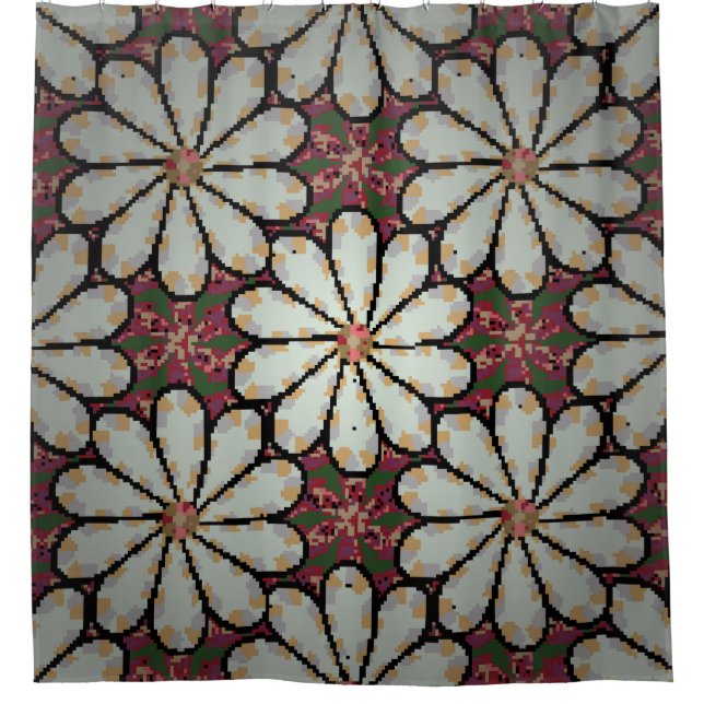 Motley illustration. Small colourful flowers. Spri Shower Curtain (Front)