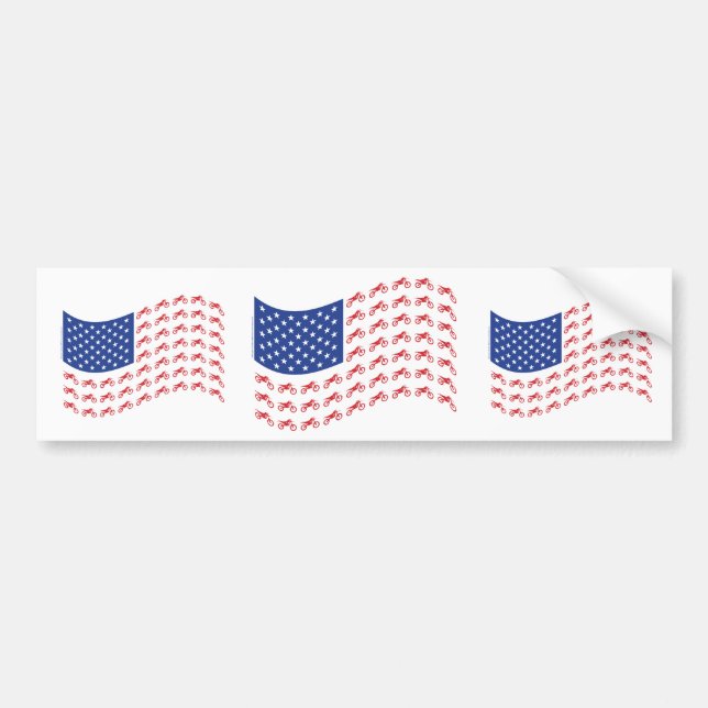 mOTO-cROSS-fLAG-wAVE Bumper Sticker (Front)