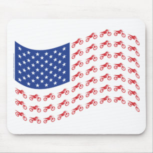 mOTO-cROSS-fLAG-wAVE Mouse Pad