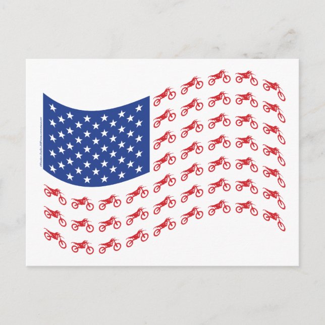 mOTO-cROSS-fLAG-wAVE Postcard (Front)