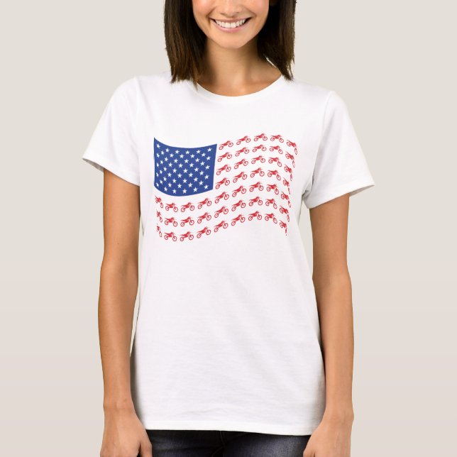 mOTO-cROSS-fLAG-wAVE T-Shirt (Front)