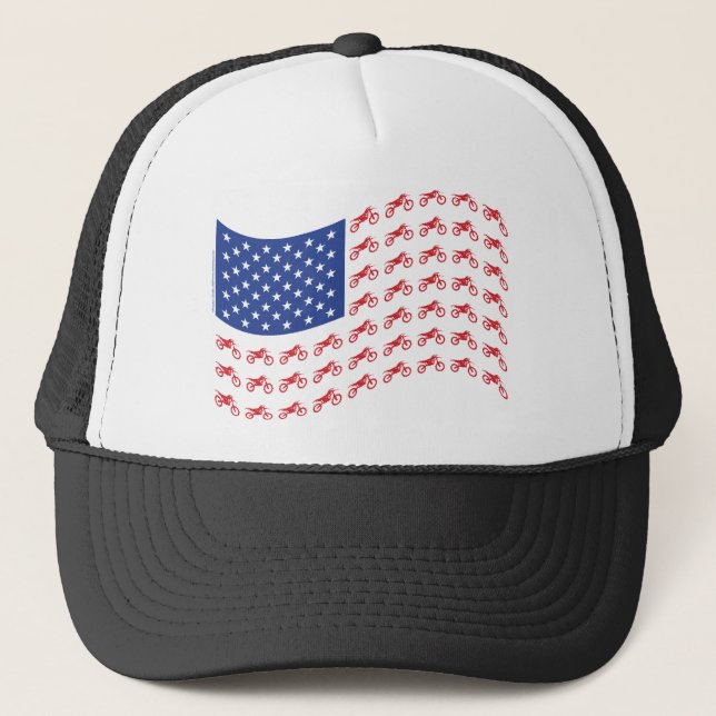 mOTO-cROSS-fLAG-wAVE Trucker Hat (Front)