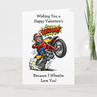 Moto Cross Wheelie Love You | Valentine's Day Card