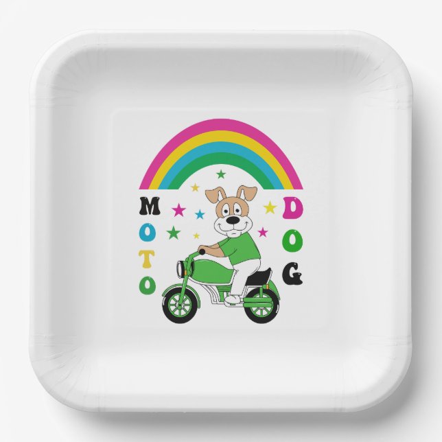 Moto Dog Paper Plate (Front)