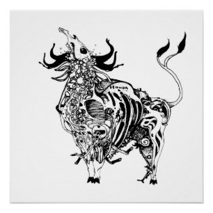 Moto-Ferdinand. (Motorcycle Bull) Poster