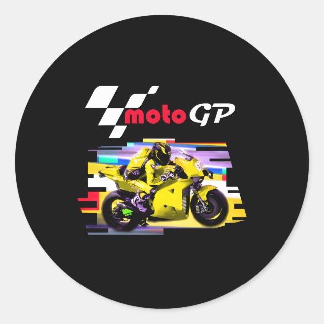 Moto Gp Super Bikes Grand Prix Motorcycle Racing M Classic Round Sticker (Front)