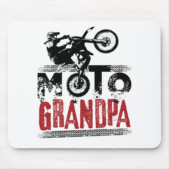 Moto Grandpa Motocross BMS Dirt Bike Mouse Pad (Front)
