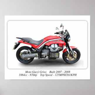 Moto Guzzi Griso Motorcycle - A3 Size Print Poster