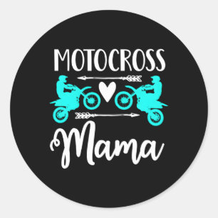 Moto Mom Dirt Bike Motocross Mother Racing Atv Classic Round Sticker