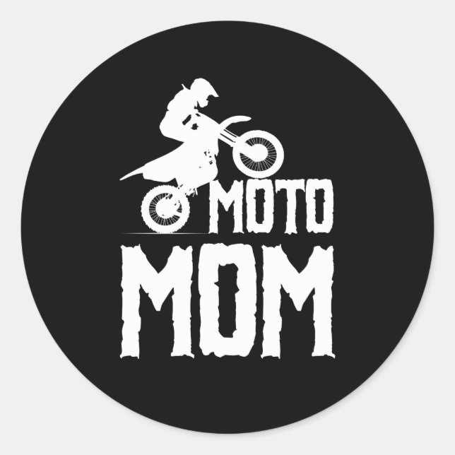 Moto Mum Motorcross Classic Round Sticker (Front)