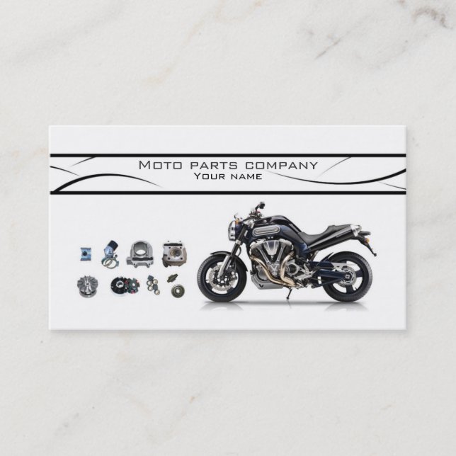 Moto parts stylish business card (Front)