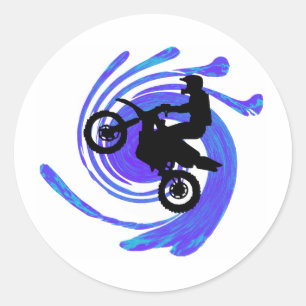 Moto the grind classic round sticker