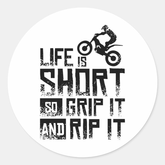 Moto Trial Bike Classic Round Sticker (Front)