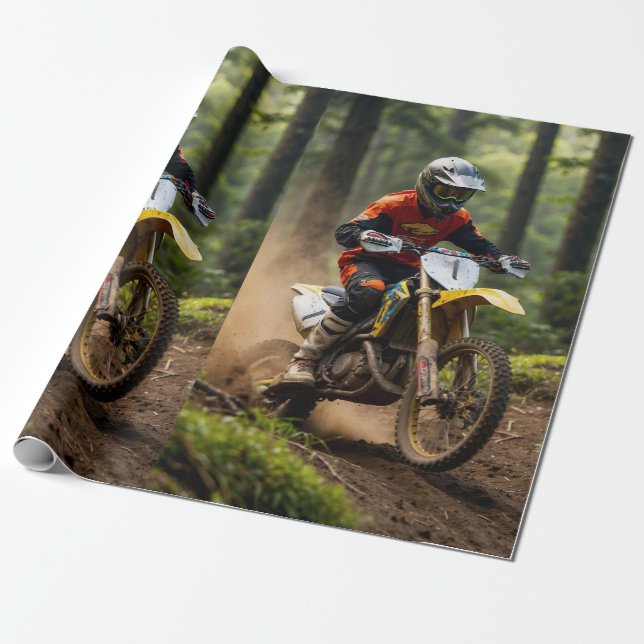 Moto-xing - Motocross Racers   Wrapping Paper (Unrolled)