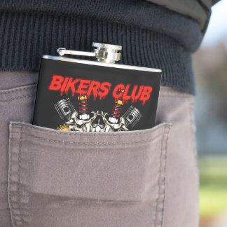 motobike club hip flask