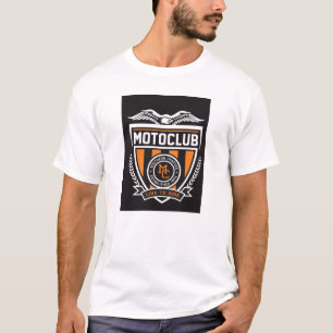 MotoClub Orange Black Ride Badge Tee