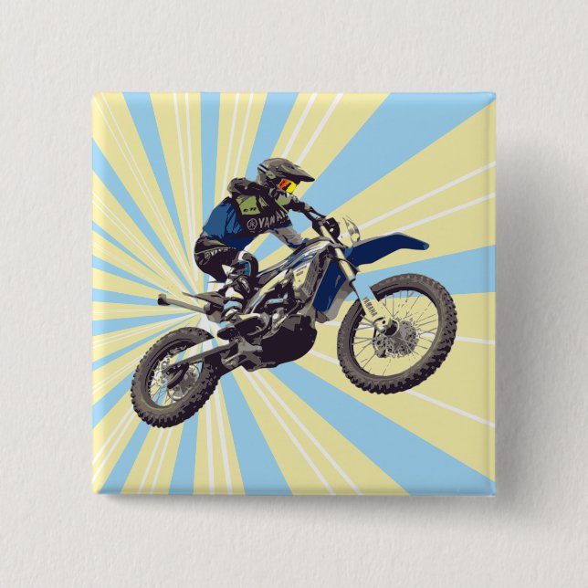 Motocross 15 Cm Square Badge (Front)