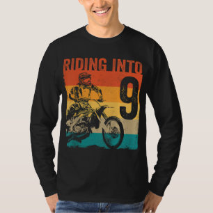 Motocross 9 Years Old Dirt Bike 9th Birthday Party T-Shirt