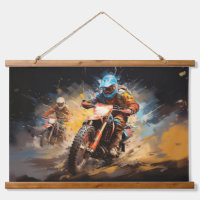 Motocross Action Sport Painting Abstract Art Decor