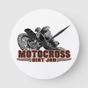 Motocross addict round clock