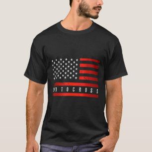 Motocross American Flag Dirt Track Racing T-Shirt