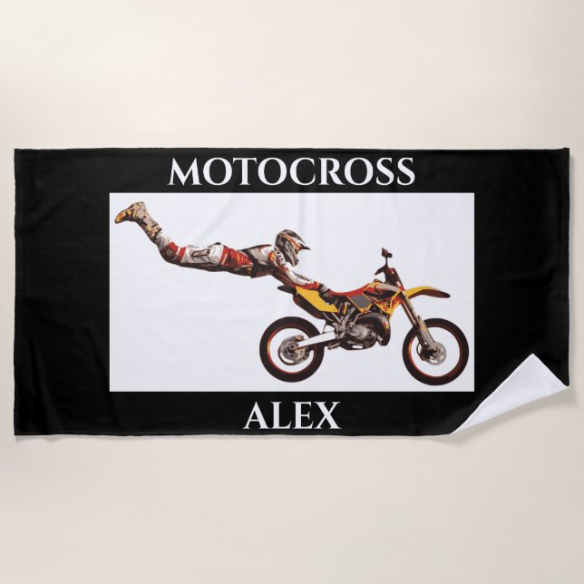 MOTOCROSS beach towel. Towel (Front)