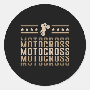 Motocross Bike Motorcycle Biker Dirt Funny Gift Classic Round Sticker