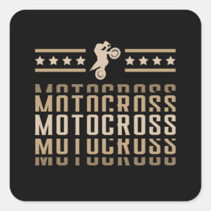 Motocross Bike Motorcycle Biker Dirt Funny Gift Square Sticker
