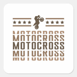 Motocross Bike Motorcycle Dirt Funny Gift Idea Square Sticker