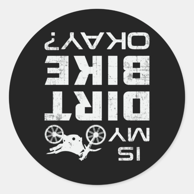 Motocross Biker Dirt Bike Motorcycle Funny Gift Classic Round Sticker (Front)