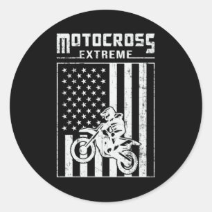 Motocross Biker Dirt Bike Motorcycle Funny Gift Classic Round Sticker