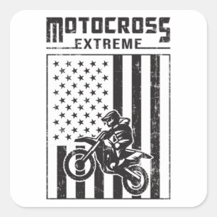 Motocross Biker Dirt Motorcycle Funny Gift Idea Square Sticker