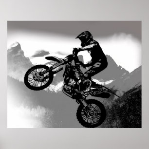 Motocross Biker - Rocky Mountains   Poster