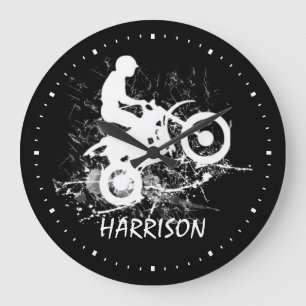 Motocross Biker Supercross Dirt Bike Large Clock