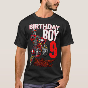 Motocross Birthday Motorcycle Themed 9th Birthday T-Shirt