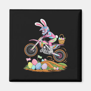 Motocross Bunny Dirt Bike Easter Motorcycle Men Bo Magnet