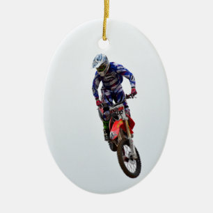 Motocross Ceramic Ornament