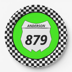 Motocross Custom Dirt Bike Number Plate on Green